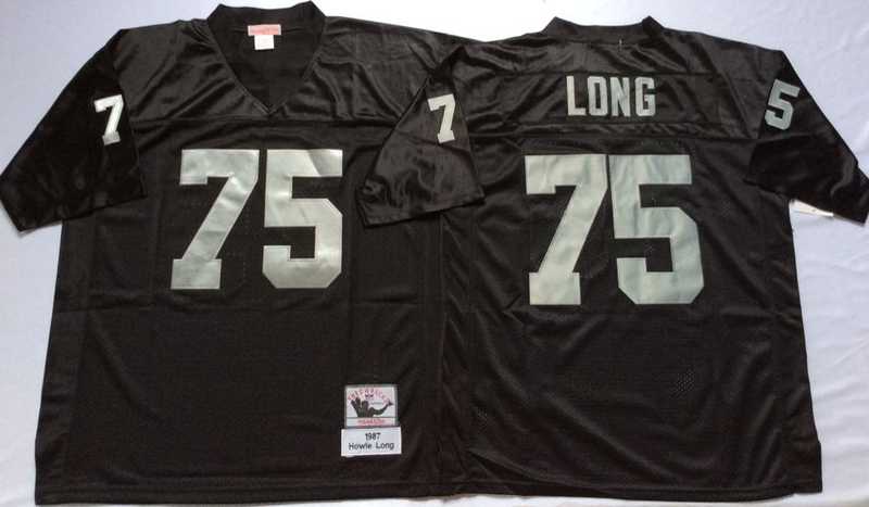 Raiders 75 Howie Long Black M&N Throwback Jersey